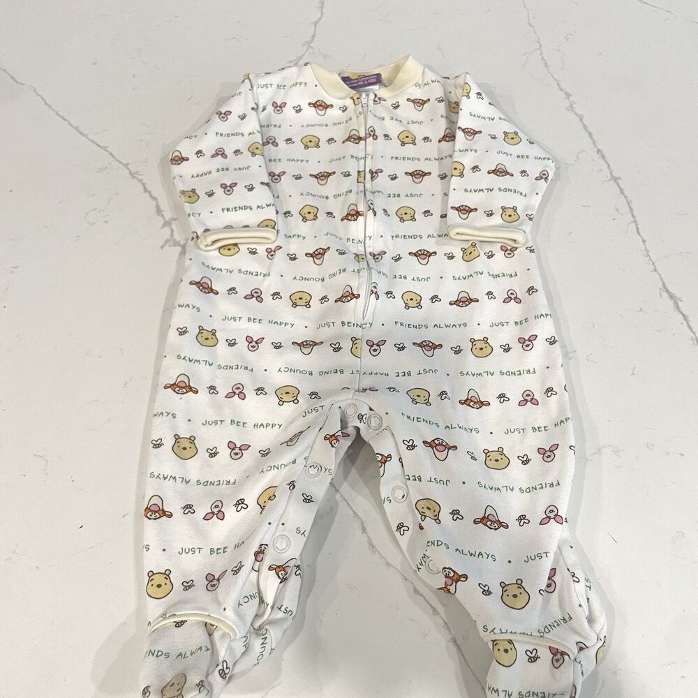 Vintage Winnie The Pooh One Piece Pajamas Disney Sz 3-6